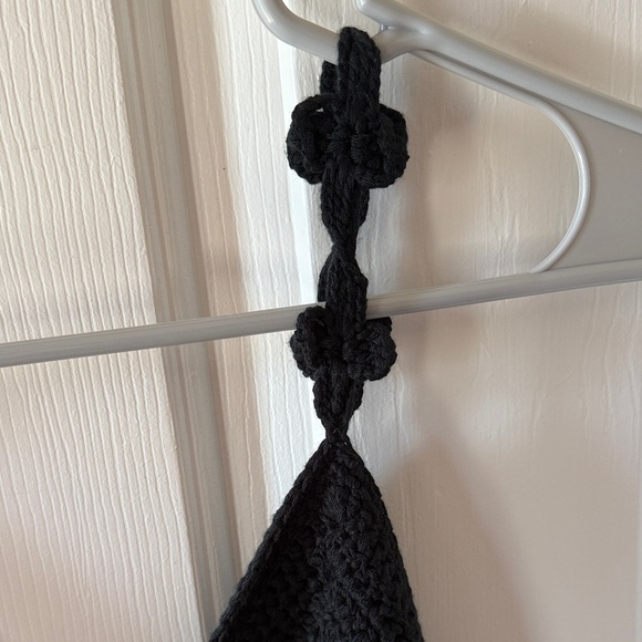 Black Crochet Women Top - Picture 3 of 4